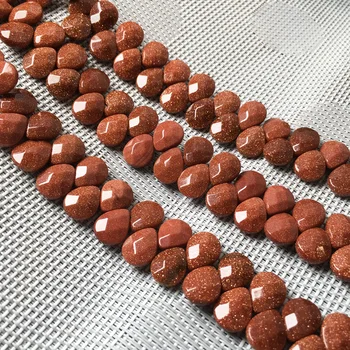 

Natural stone Faceted Water drop shape loose beads Gold SandStone Crystal string bead For jewelry making DIY bracelet necklace