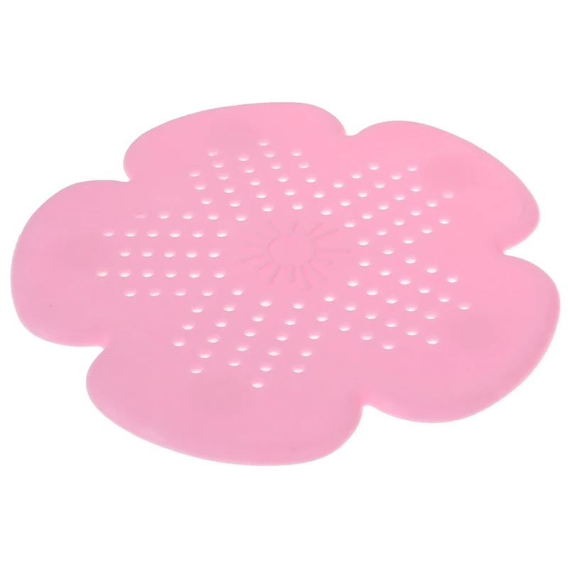 Силиконовые сетки кухонные сливные фильтры для раковины фильтр канализационные волосы дуршлаги Ванная комната Чистый инструмент пол сито сливной фильтр коврик гаджеты - Цвет: Розовый