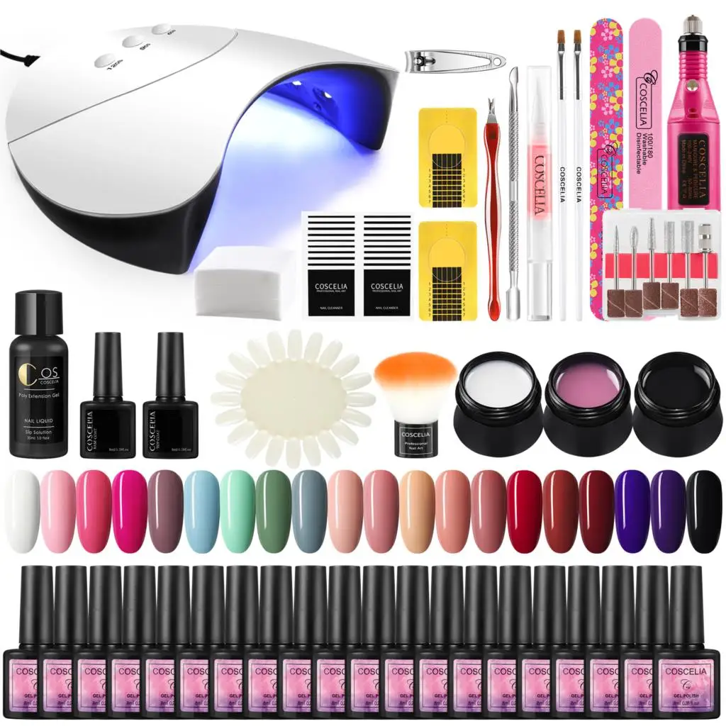 Kit de manicura LED UV para uñas lámpara de uñas taladro todo para manicura herramientas Semi permanente Gel de esmalte de uñas de arte profesional Kit de herramientas