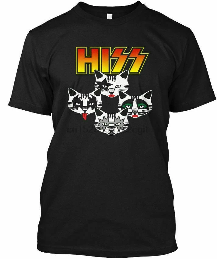 NEU Hiss Kiss Cats котята рок черная футболка| |