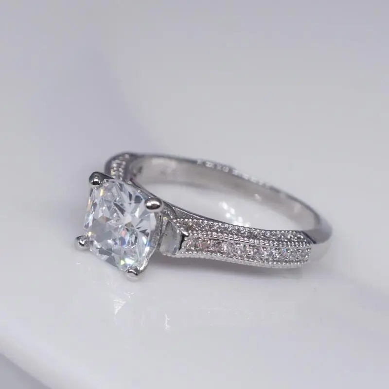 Серебряное кольцо на палец, классическое, высокое качество, Круглый, прозрачный, CZ, геометрические кольца для женщин, свадебные ювелирные изделия, подарок, Прямая поставка