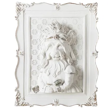 

Creative Retro Relief Animals Painting Wall Hanging 3D Owl Cat Dog Wall Decoration Resin Background Wall Sticker Ornament R3126