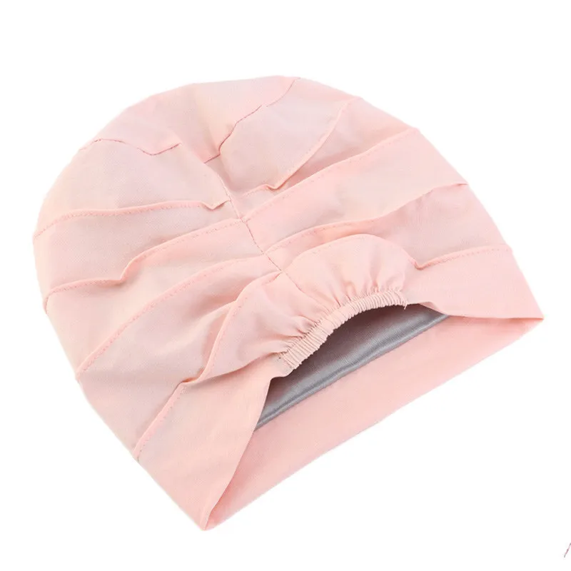 head wrap for women Helisopus New Double Layer Satin Lined Chemo Cap Muslim Women Night Stretch Sleep Cotton Cancer Hair Loss Bonnet Hat Accessories bride headband