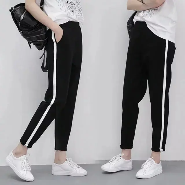 

Spring And Summer Thin Athletic Pants Men And Women Large Size Loose-Fit Students Sweatpants Trousers Casual Skinny Harem Pants