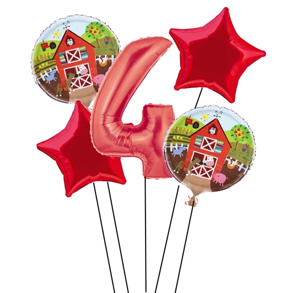 5 шт. надувные шары на тему фермы, размер 32 дюйма, шар с цифрами, 1 день рождения, Декор, игрушки для детей, вечерние товары для фермы - Цвет: Мятно-зеленый