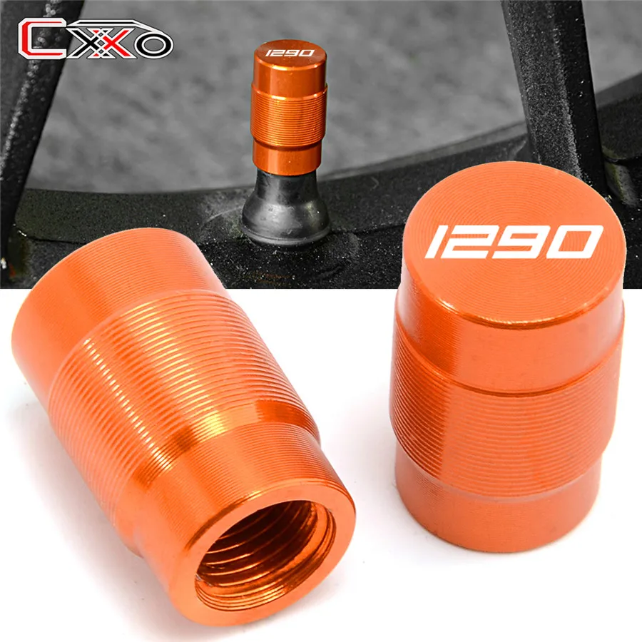 

For KTM Adventure 790 990 1050 1090 1190 1290 SUPER ADVENTURE R Duke 125 200 250 390 With Logo Aluminum Wheel Tire Valve caps