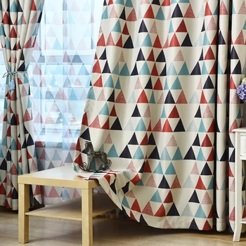 

Modern Simple Geometric Pattern Curtains For Living Room Kitchen Bedroom Window Blackout Kids Sheer Tulle Window Panel WP211#5