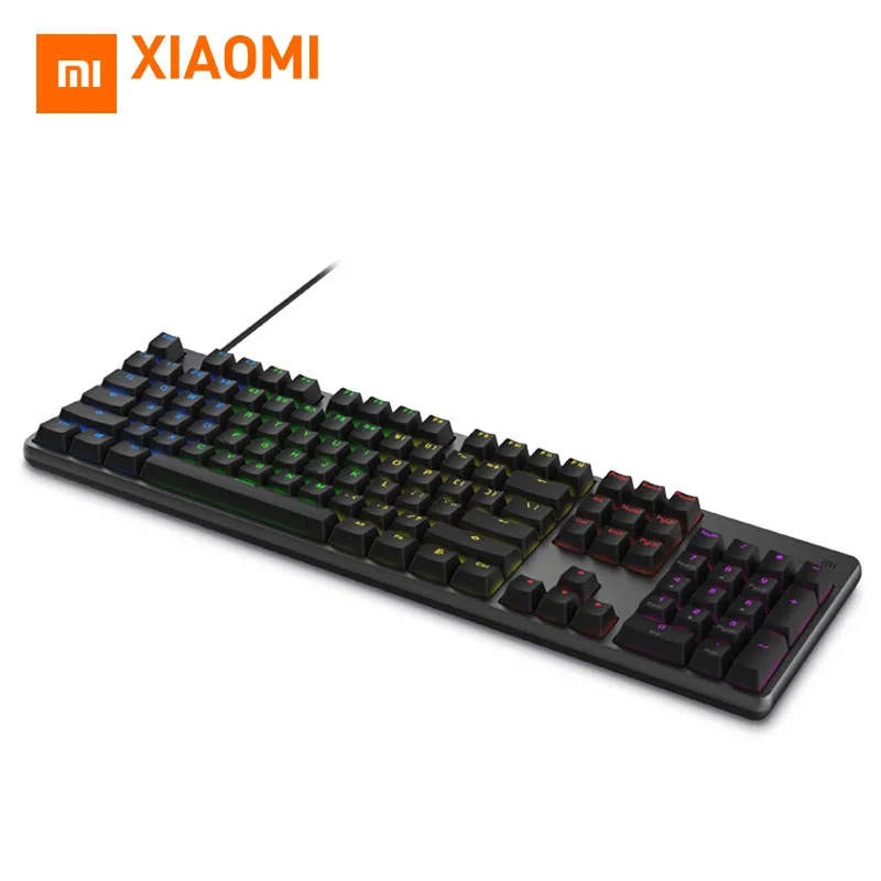 Xiaomi mi Ga mi ng клавиатура 104 клавиш+ русская наклейка без ударов светодиодный RGB подсветка USB проводной офисный сплав для Overwatch Dota2