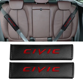 

Car Styling 2pcs Car Seat Belt Pads Protect Shoulders Pads Case for Honda Civic Mugen Accord Odyssey JAZZ CRV Fit Accessories