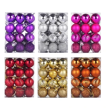 

24pcs Christmas Tree Decor Ball Bauble Xmas Party Hanging Ball Ornament decorations for Home Christmas decorations Gift