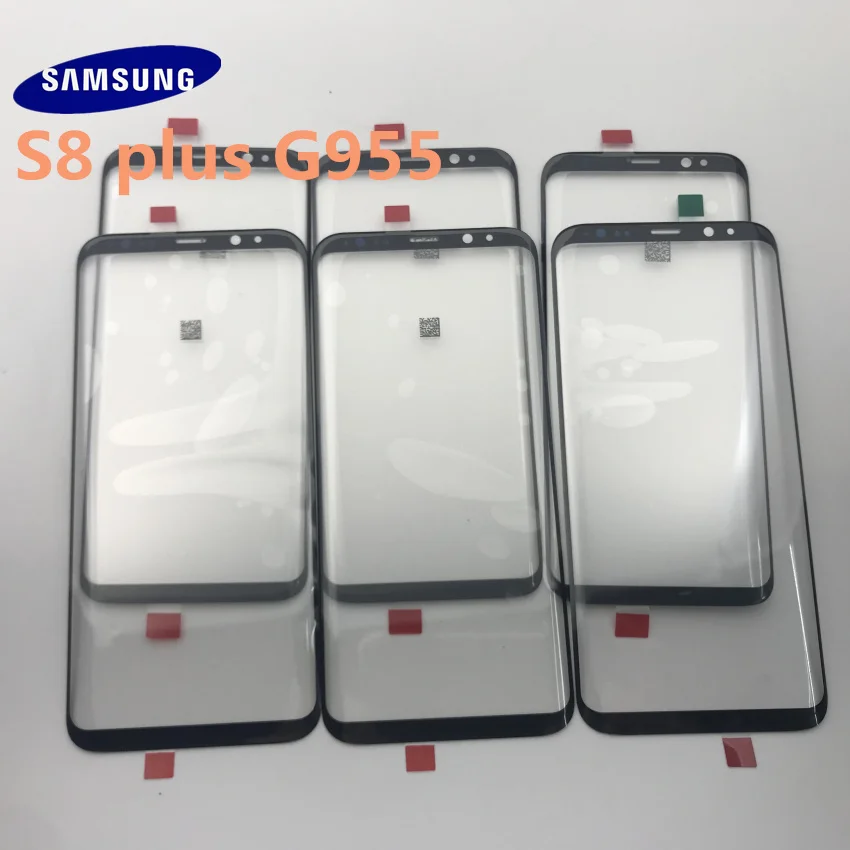 samsung Galaxy S8+ plus G955 G955F Задняя стеклянная крышка задняя крышка Крышка батарейного отсека с объективом камеры+ передняя стеклянная линза