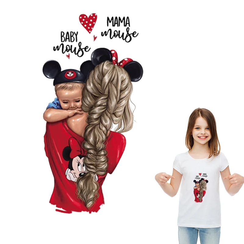 Популярные наклейки на одежду для мамы и ребенка термопечать футболке