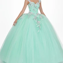 Небесно-голубое милое декольте оборки Vestidos Quinceanera 15 Anos Спагетти ремни Аппликации Полная Длина бальные платья