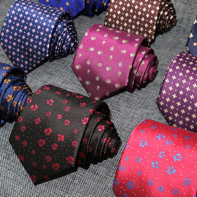 

8CM Mens Ties Floral gravata corbatas Formal Ties For Men Silk Jacquard Necktie Cravate Homme Groom Tie Wedding Party Business