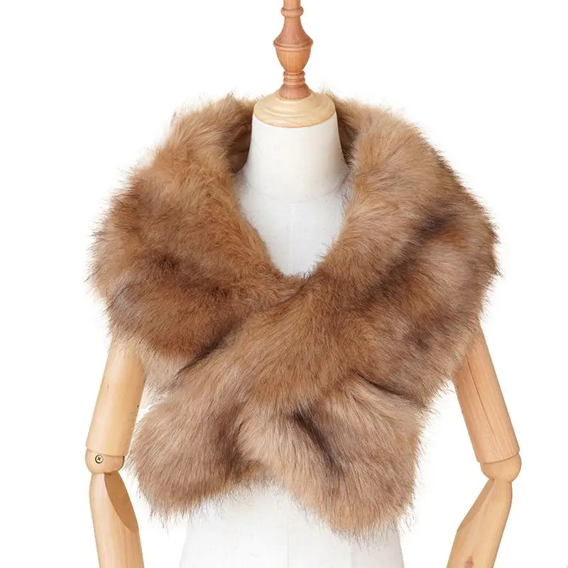 

Faux fox fur collar Sport Hiking Scarves multicolor shawl collar fur autumn and winter warm shawl scarves