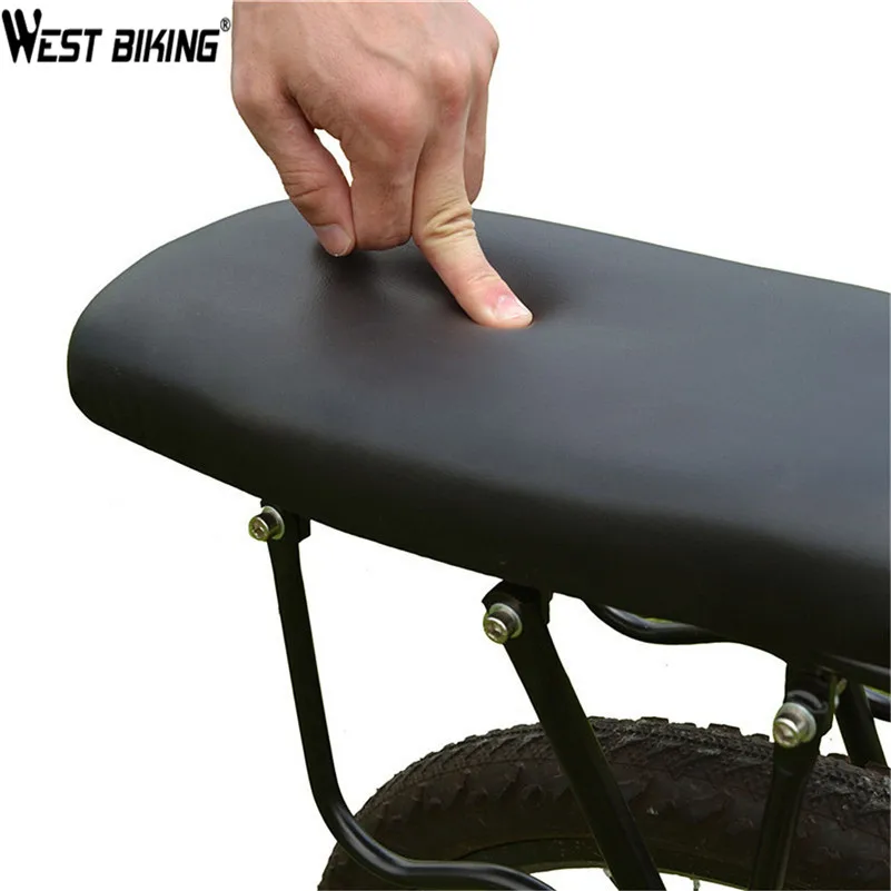 

WEST BIKING Multipurpose Carry Cushion Bicycle Leather Thick Mat Cycling Pad Soft Rear Carrier Bike Black Cycle Cargo Saddle