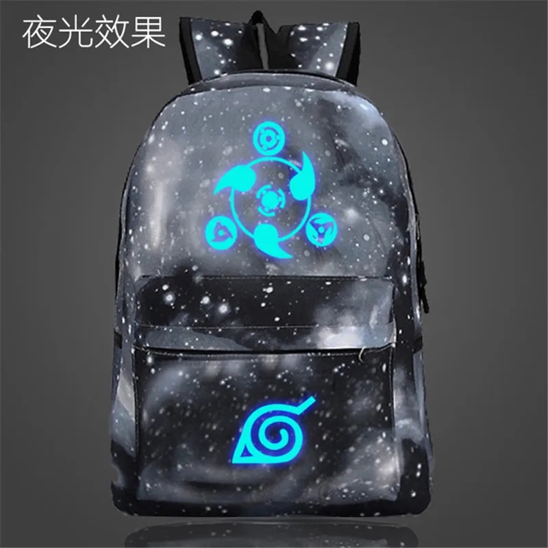 Наруто рюкзак сумка для ноутбука Подростковая школьная сумка для мальчиков и девочек Uzumaki рюкзак для косплея Мужская Женская дорожная сумка - Цвет: 9Luminous effect