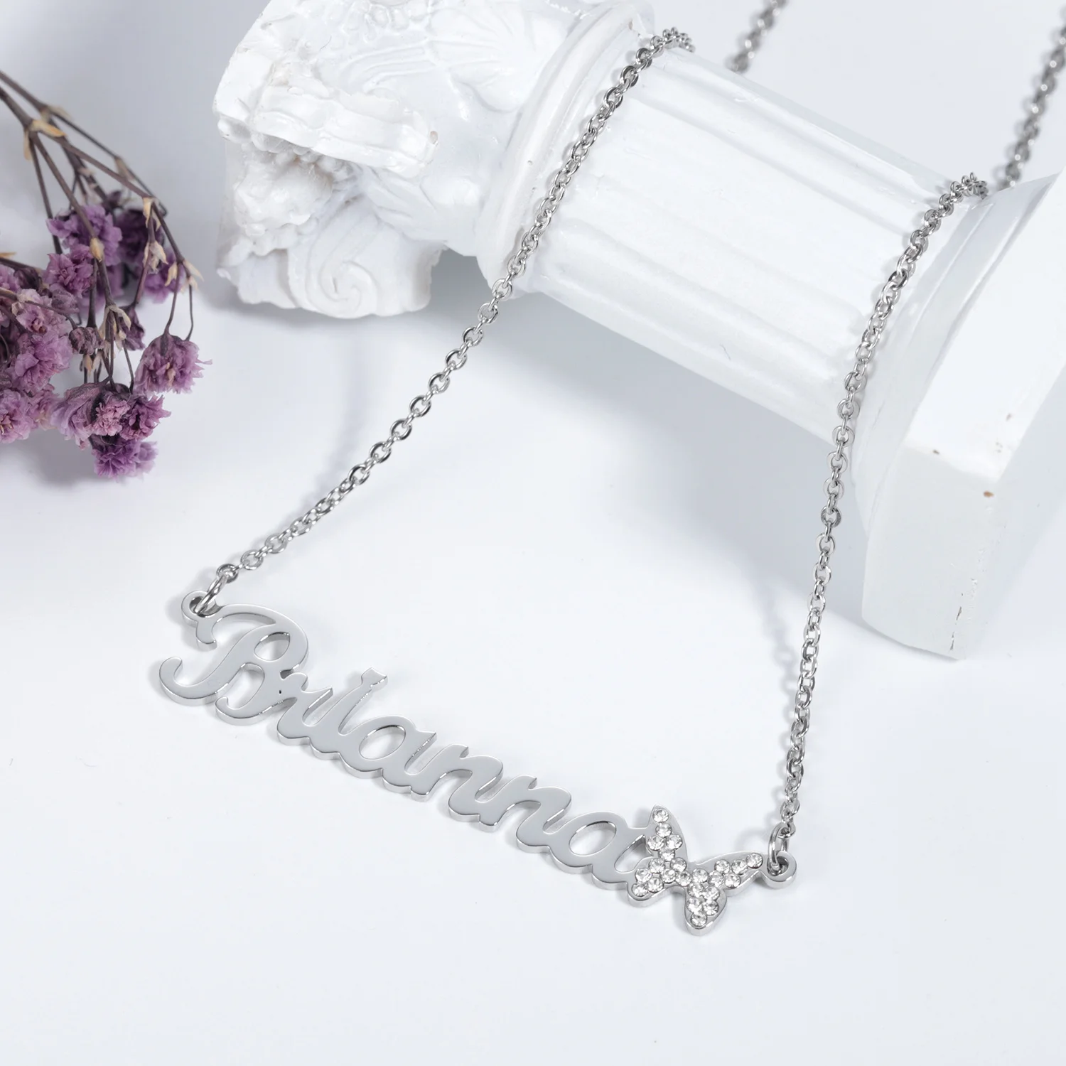 Персонализированные Имя босоножки на высоком каблуке BlingBling льдом бабочка