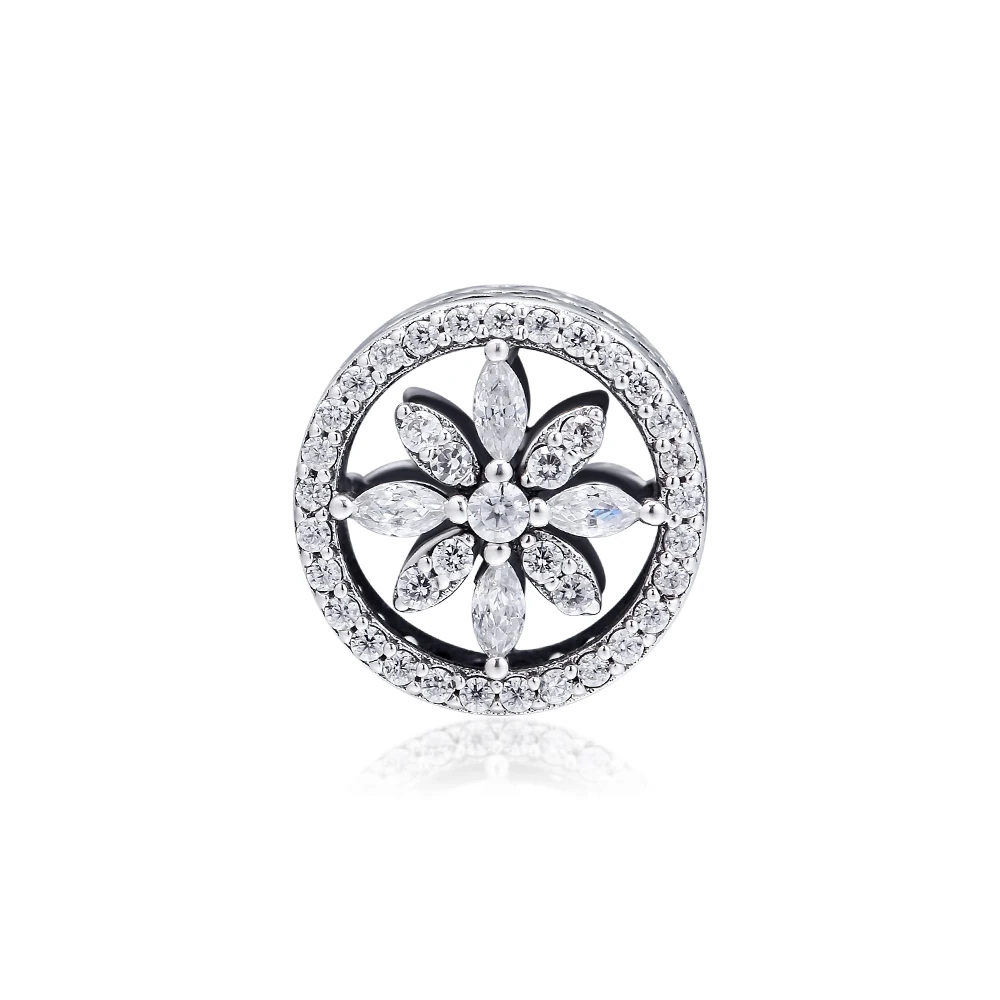 CKK ажурные сверкающие Снежинка Подвески подходят для браслетов Pandora браслет 925