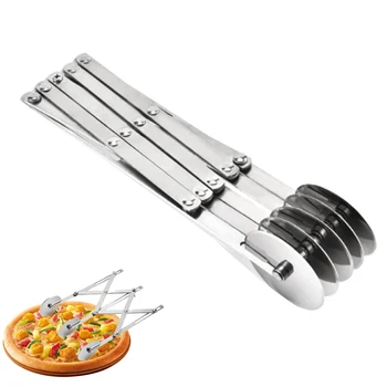 

3/5/7 Stainless Steel Wheels Cutter Dough Divider Side Pasta Knife Flexible Rollerblade Pizza Pastry Peeler Bakeware Tool Equip