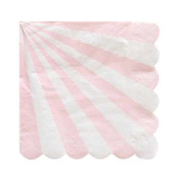 

High-end disposable paper towels 20 pieces New hot stamping striped pink napkin Table decoration Party supplies