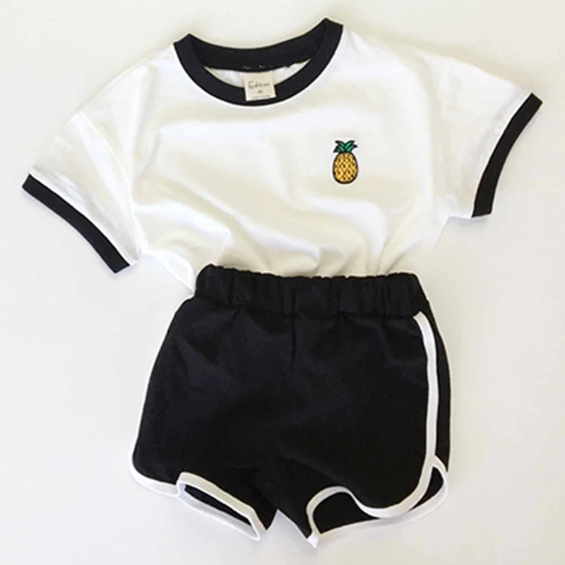 HH Baby Clothing Sets Kids Summer Cotton Cute Friut Boys Girls Sport Suits Infant Tops T-shirts Pants Suit Outfits Baby Clothes baby shirt clothing set Baby Clothing Set