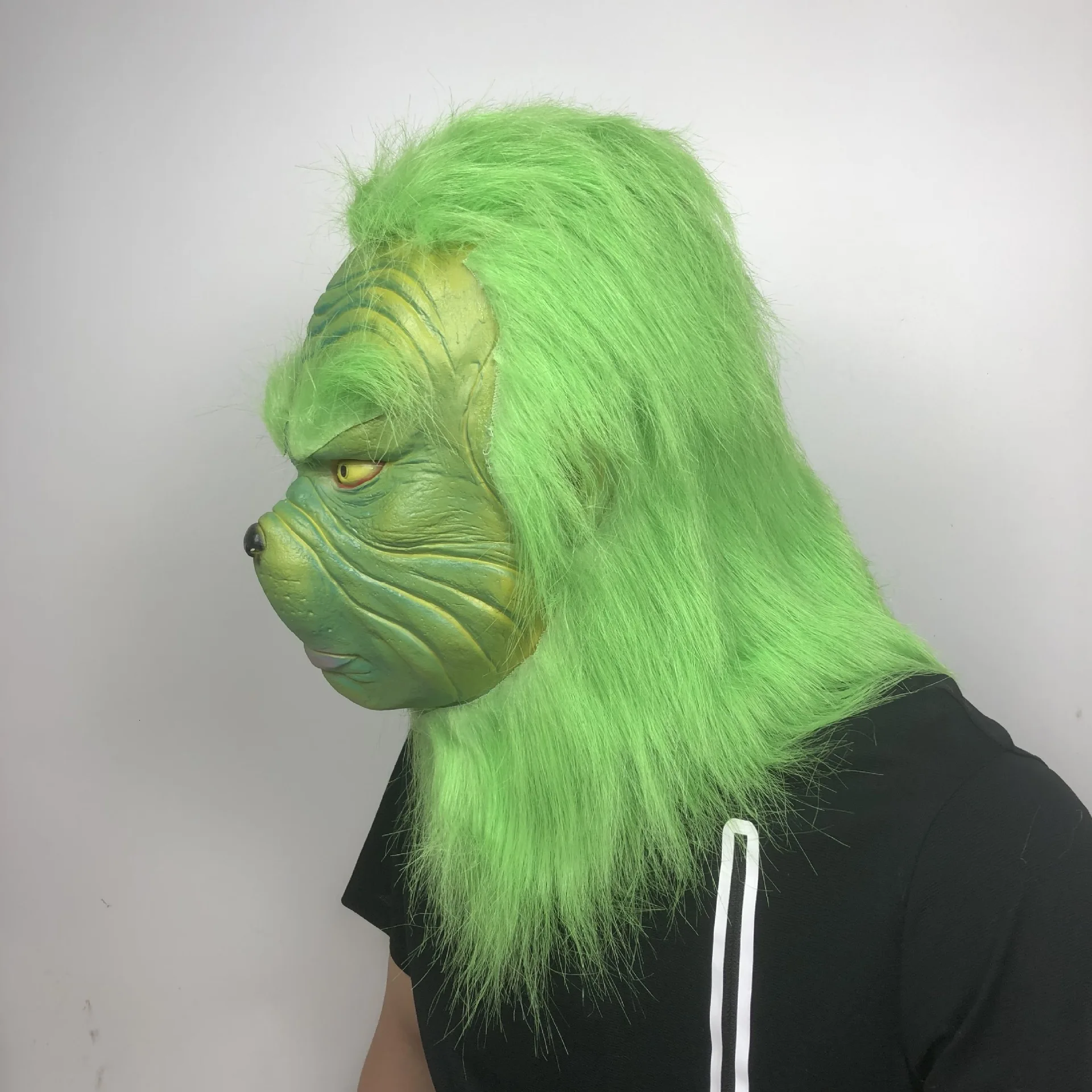 Смешной Grinch палантин Рождество маска для вечеринки Косплей Санта Рождество полный голова латексная маска далее взрослый костюм маска реквизит