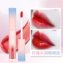 Barra de labios hidratante de 6 colores lápiz labial duradero húmedo no lápiz labial que no se desvanece glaseado francés Vintage estilo rojo