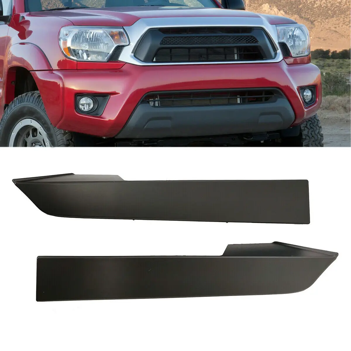 Front Bumper Grille Headlight Filler Trim Panels Set For Toyota