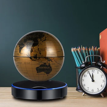 

6 Inch Magnetic Levitating World Map Globe with LED Light Base Anti-Gravity Floating Rotating Globe Earth Ball for Office Home
