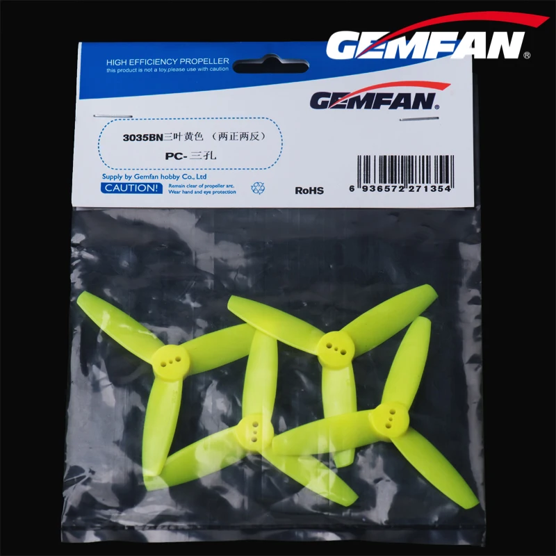 Gemfan 3035 Hélice 3 Pales 3x3.5 pouces PC 4 Paires pour Drone RC