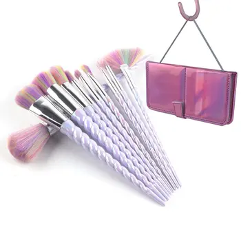 

Miji Mila Makeup Brushes With Colorful Fantasy Makeup Tools Foundation Eyeshadow Brush Kit With a Iridescent Carrying Case