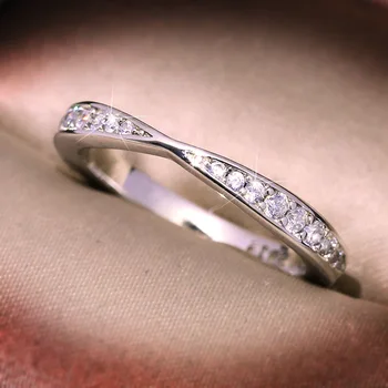 

Bond Ring Arm Women's New-Style School Ring White Gold Plated Craft Live Hot Selling Ring Finger Model Diamond Ring