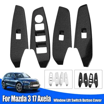 

NEW Suitable for Mazda 3 17 Axela 4PCS ABS Car Side Door Window Lift Switch Buttons Cover Molding Car Styling
