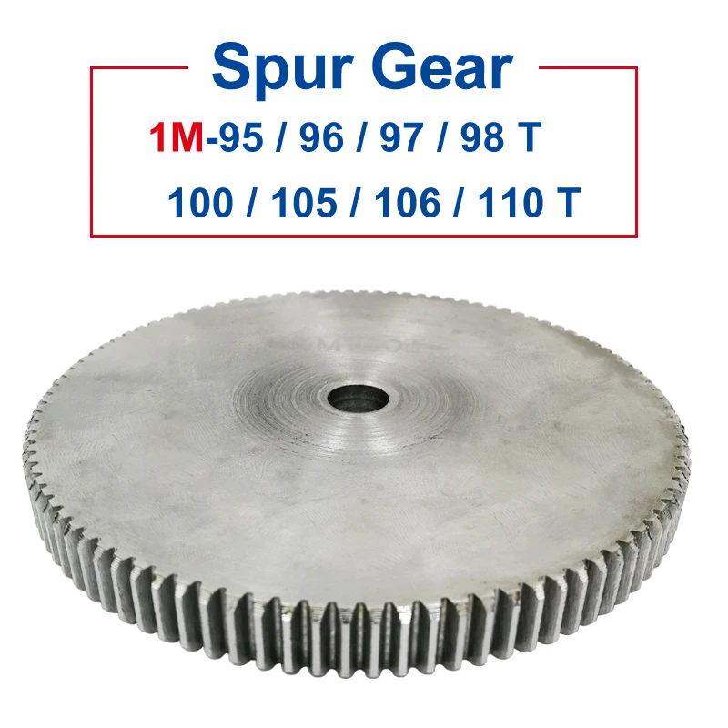 Aço Carbono Material Spur Gear Roda do Motor Peça M95 96 97 98 100 105 106 110t Buraco Áspero 10 mm 45 Espessura 10 mm