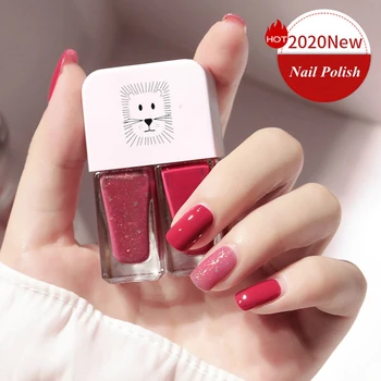 

Wholesale 2 In1 Nail Polish Free Baking Quick-Drying Hybrid Varnishes Non-Tearable Glitter Sequins Nail Art Decoration Manicure