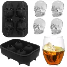 Aomily 3D череп для шоколада из силикона в форме льда решетки Мыло Плесень Конфеты помадка торт плесень силиконовый шоколад печенье DIY Плесень