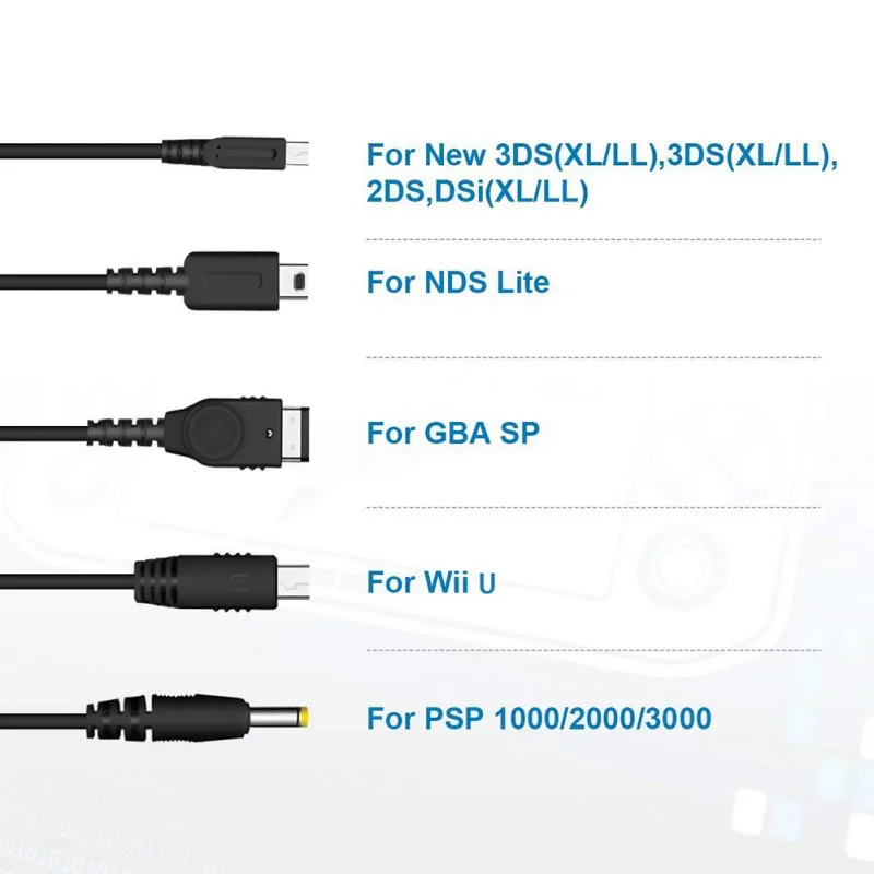 5 в 1 usb зарядный кабель зарядное устройство для nintendo GBA SP для WII U 3DS NDSL XL DSI psp