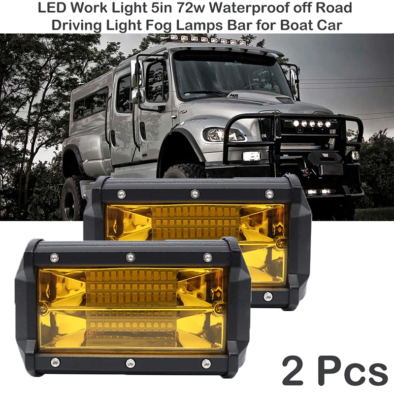 

Led Off road Light For ATV Trucks Motorcycle Beam Amber Yellow Work Driving Lights Bar Fog Lamp LED Work Light