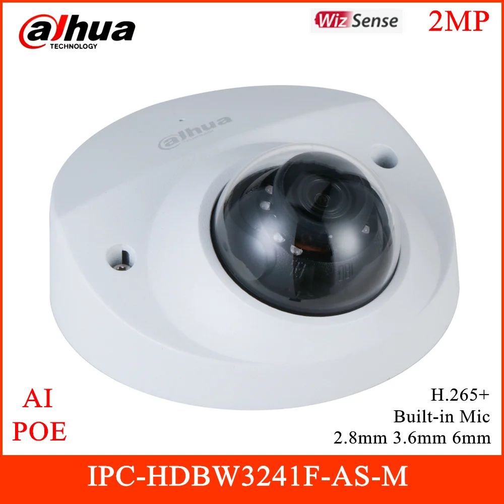 Dahua 2MP AI IP камера 1/2.8 &quotCMOS сенсор Смарт H.264 + H.265 Встроенный микрофон Поддержка 256G SD