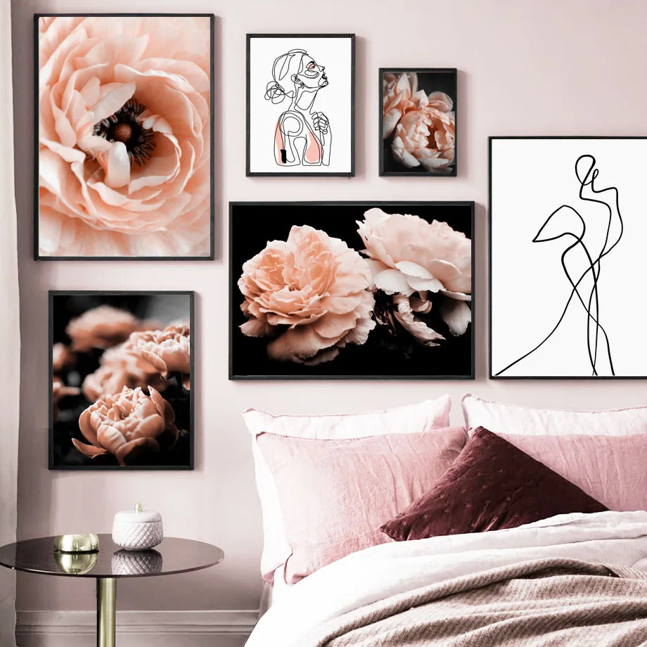 Роза цветок Абстрактная фигура Настенная картина с ландшафтом холст живопись