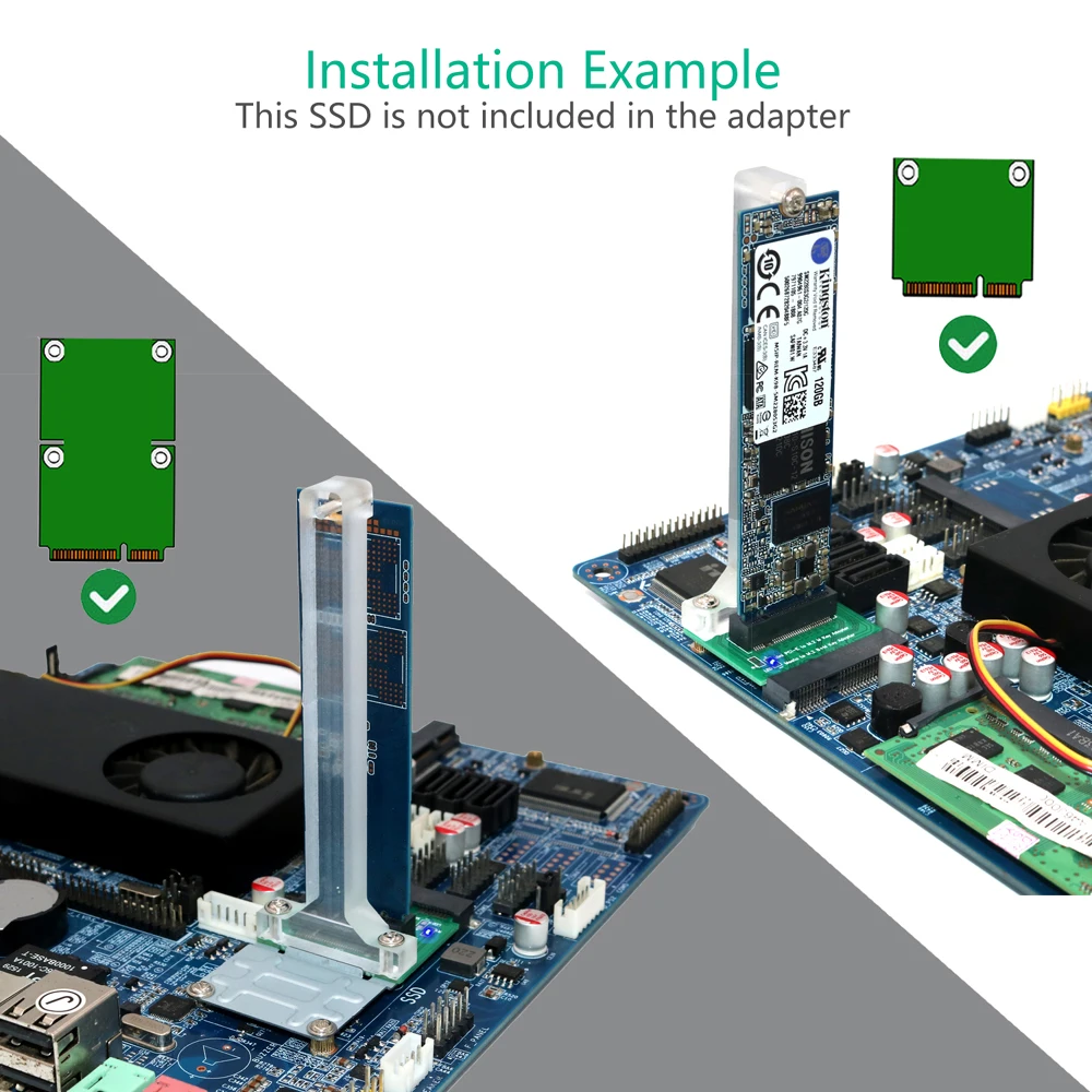 M2 SSD адаптер M ключ M.2 PCI-E NVME SSD для мини PCI-E карты или B+ M ключ M.2 NGFF SATA-Bus SSD карточка mSATA конвертер адаптер