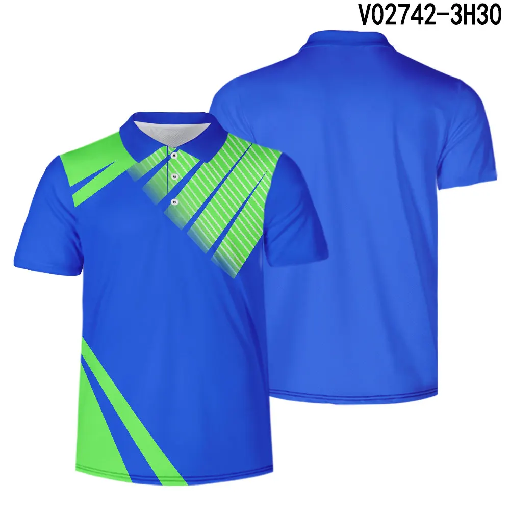 WAMNI брендовая модная 3D рубашка-поло для тенниса Harajuku Молодежная Бодибилдинг Мужская Спортивная Свободная рубашка поло быстросохнущая рубашка для бадминтона - Цвет: V02742