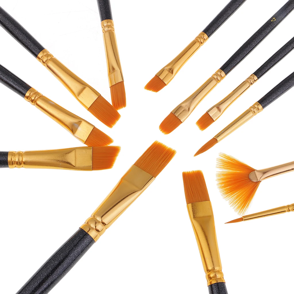 Artist Pro Paint Brush Set- 12pcs For Oil Acrylic Watercolour Make Up