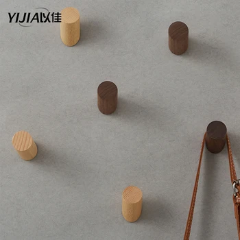 

Natural Wood bedroom Clothes Hanger Wall Mounted Coat Hook Decorative Key Holder Hat Scarf Handbag Storage Hanger Bathroom hook