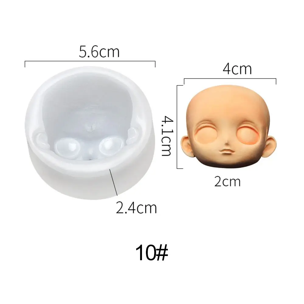 Proportional Q Version Candy Baking Cake Decorating Doll Modification Accessories Clay Head Sculpey Baby Face Silicone Molds 3D Facial Mould 1# 