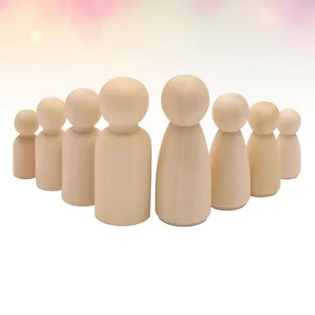 

50PCS DIY White Embryo Wood Doll Funny DIY Colored Drawing Wooden Doll Boxed DIY Wooden Color Filling Doll DIY Blank Drawing Woo