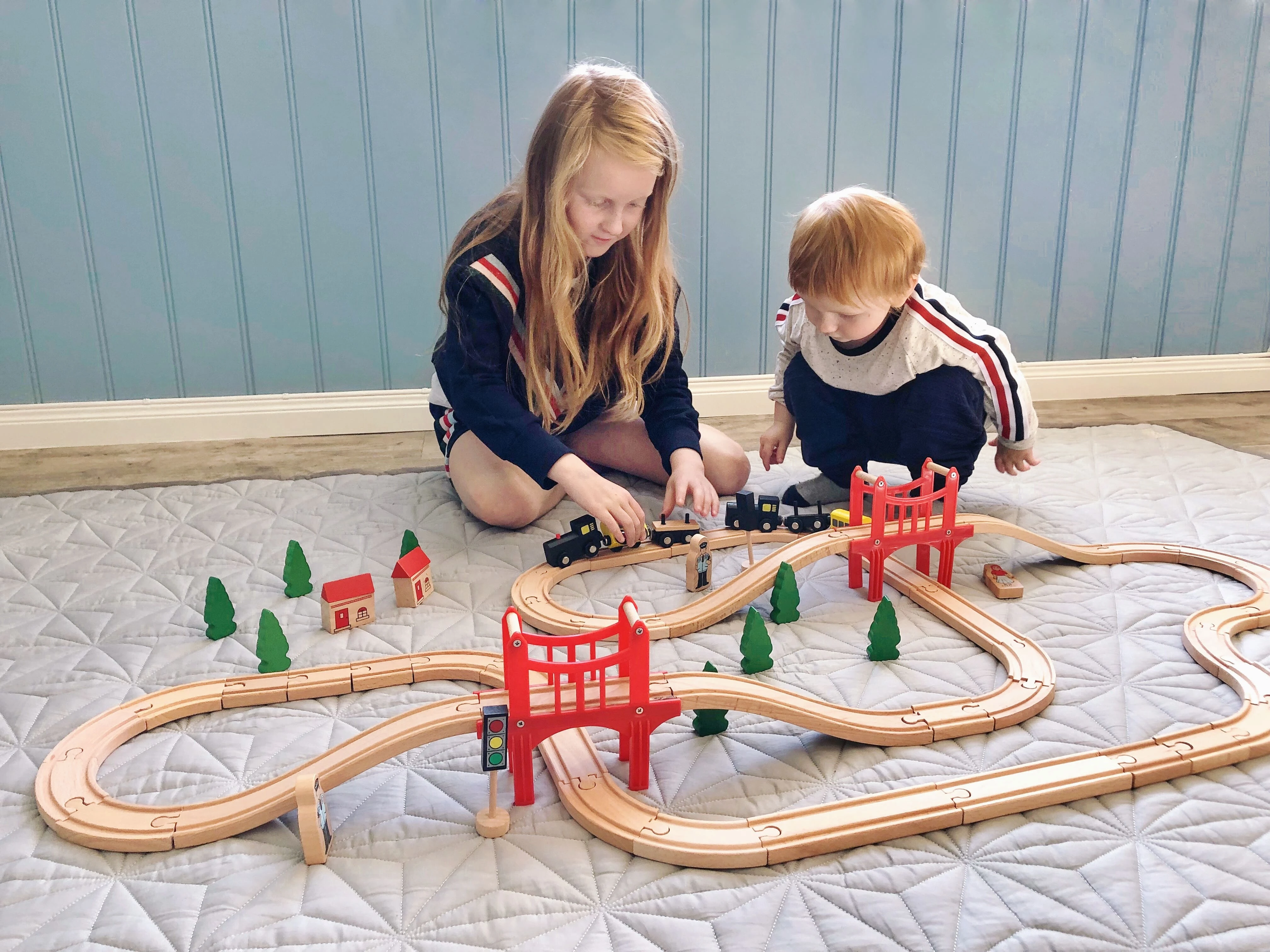 wooden train set for 2 year old