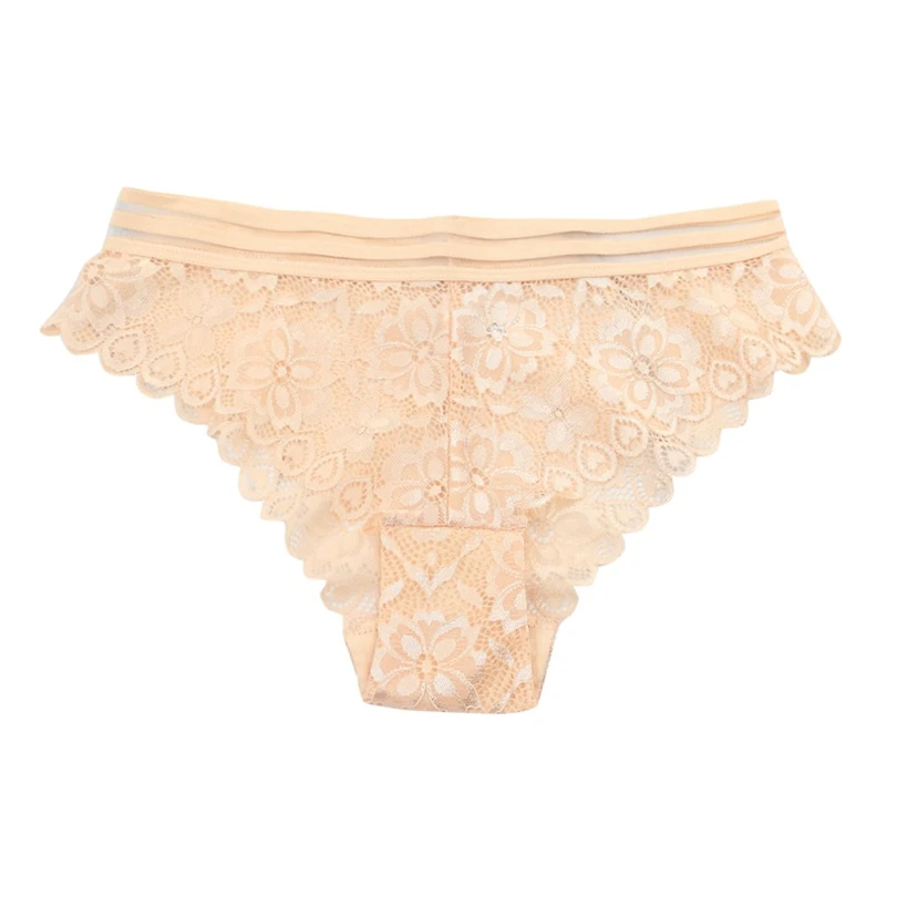 Floral Lace Sexy Lingerie Women Solid Women's Underpants Low Waist Splice Briefs Panties Ropa Interior Femenina 30DEC0213