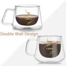 Кружка для кофе эспрессо с двойными стенками, чашка для чая и молока, прозрачная термостойкая стеклянная чашка, термоизолированная чашка для горячих холодных напитков, кружки для воды